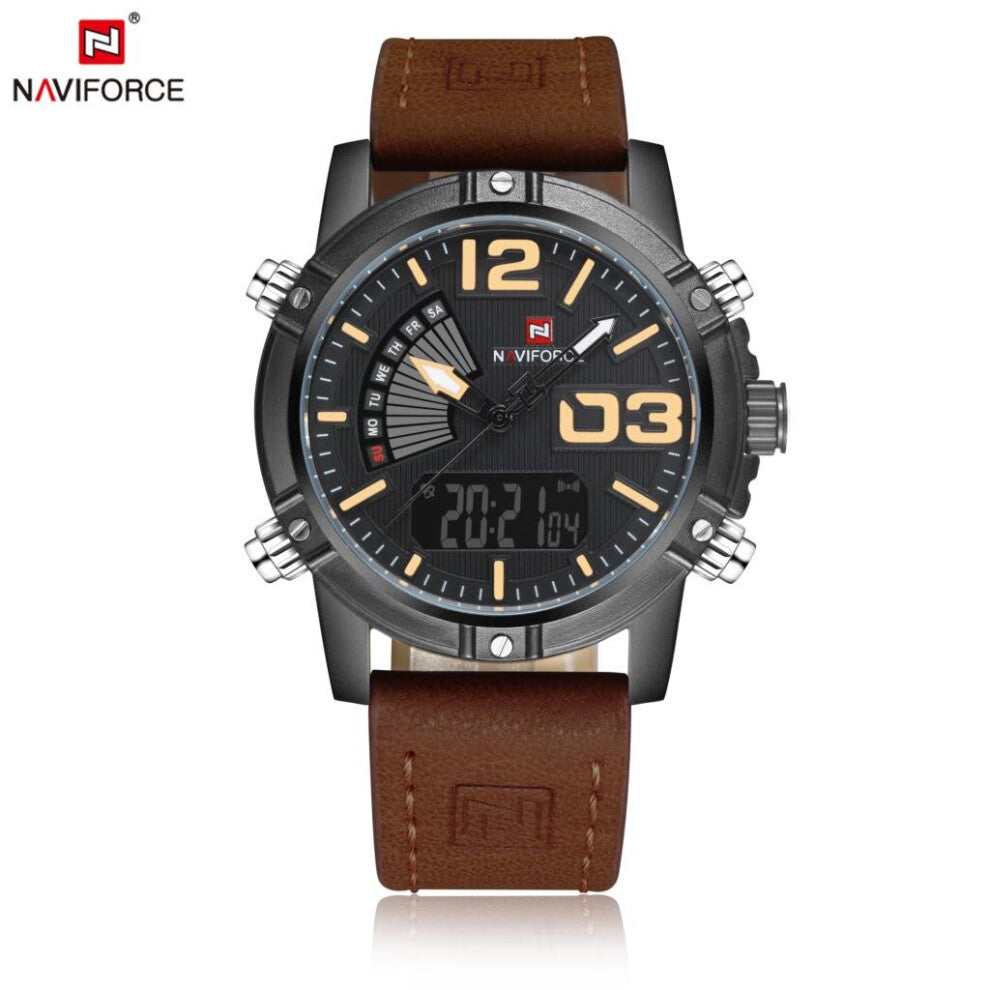 Top Men Sports Watches Waterproof Quartz Clock Male Leather Wrist Watch Relogio Masculino
