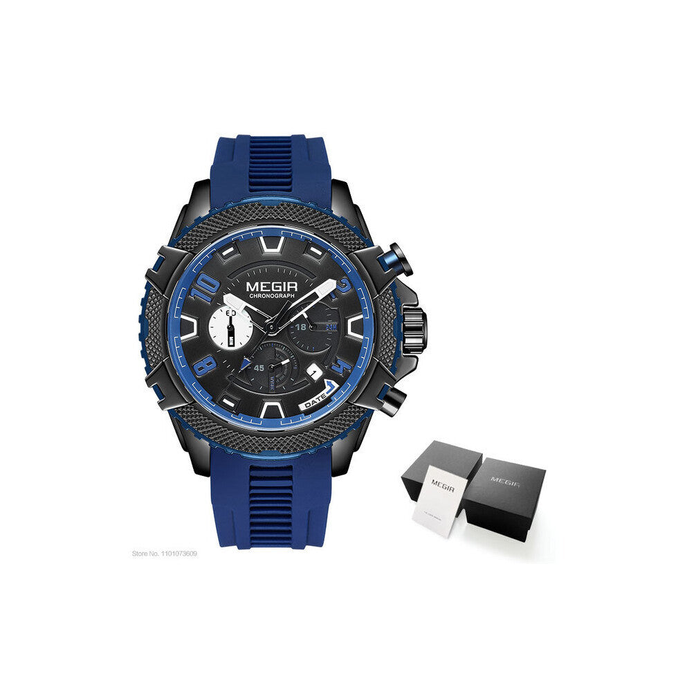 Watches for Men Military Sport Chronograph Quartz Waterproof Wristwatch with Calendar Date 24-hour Display 2200