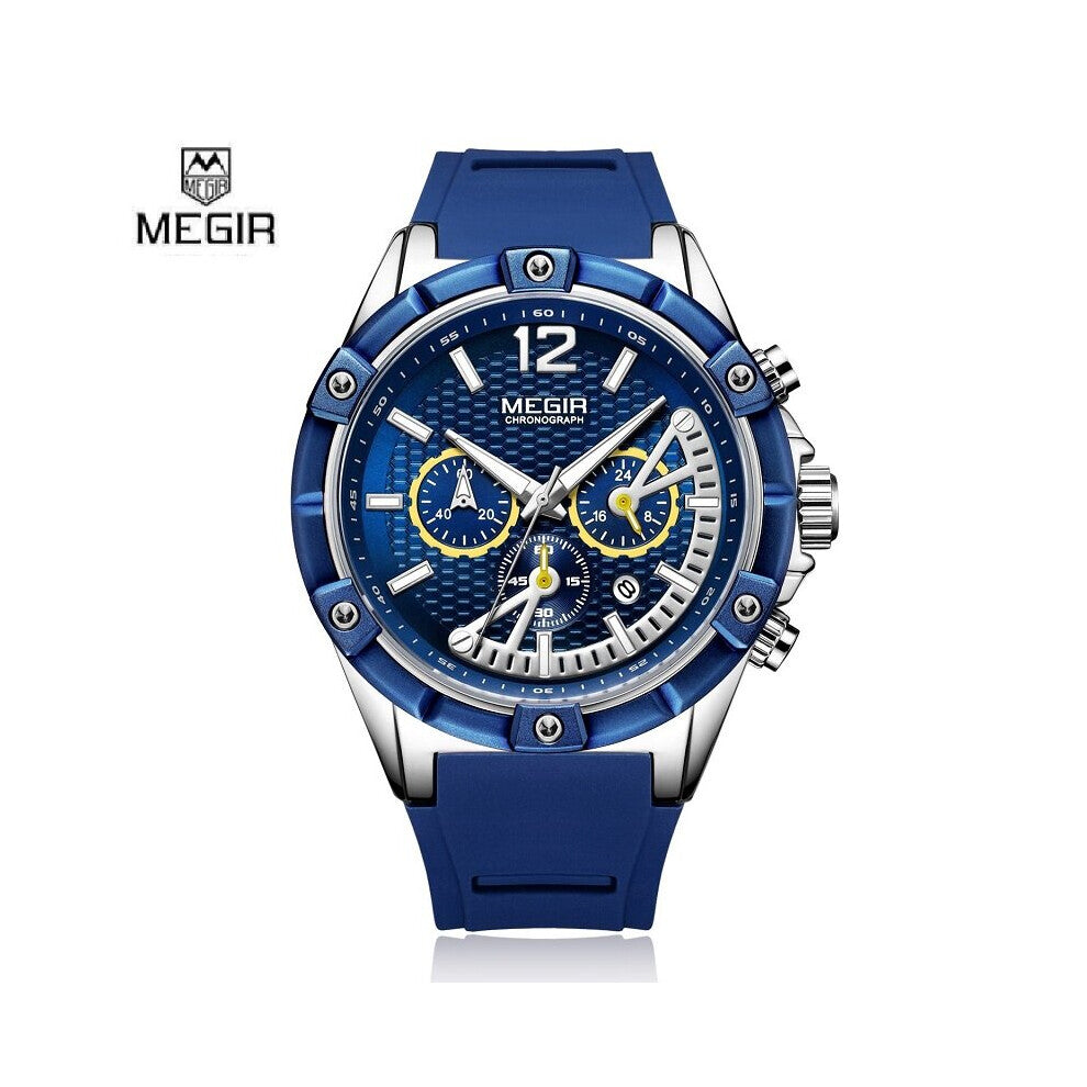 Chronograph Sport Men Silicone Creative Quartz Watches Male Clock Date Hour Army Military Wristwatch Relogio Masculino