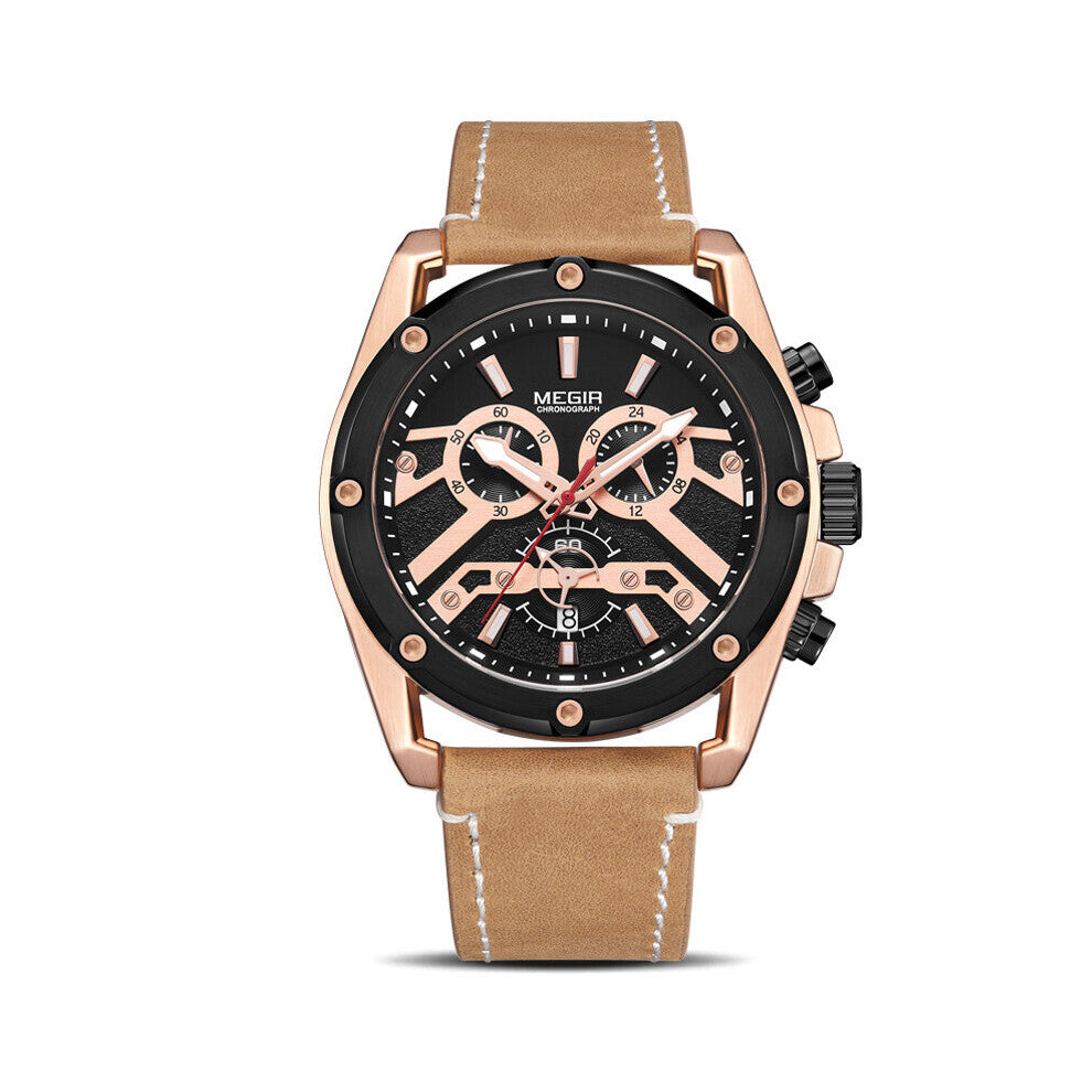 Quartz Men Watches Leather Chronograph Military Watch Clock Men Relogio Masculino Erkek Kol Saati