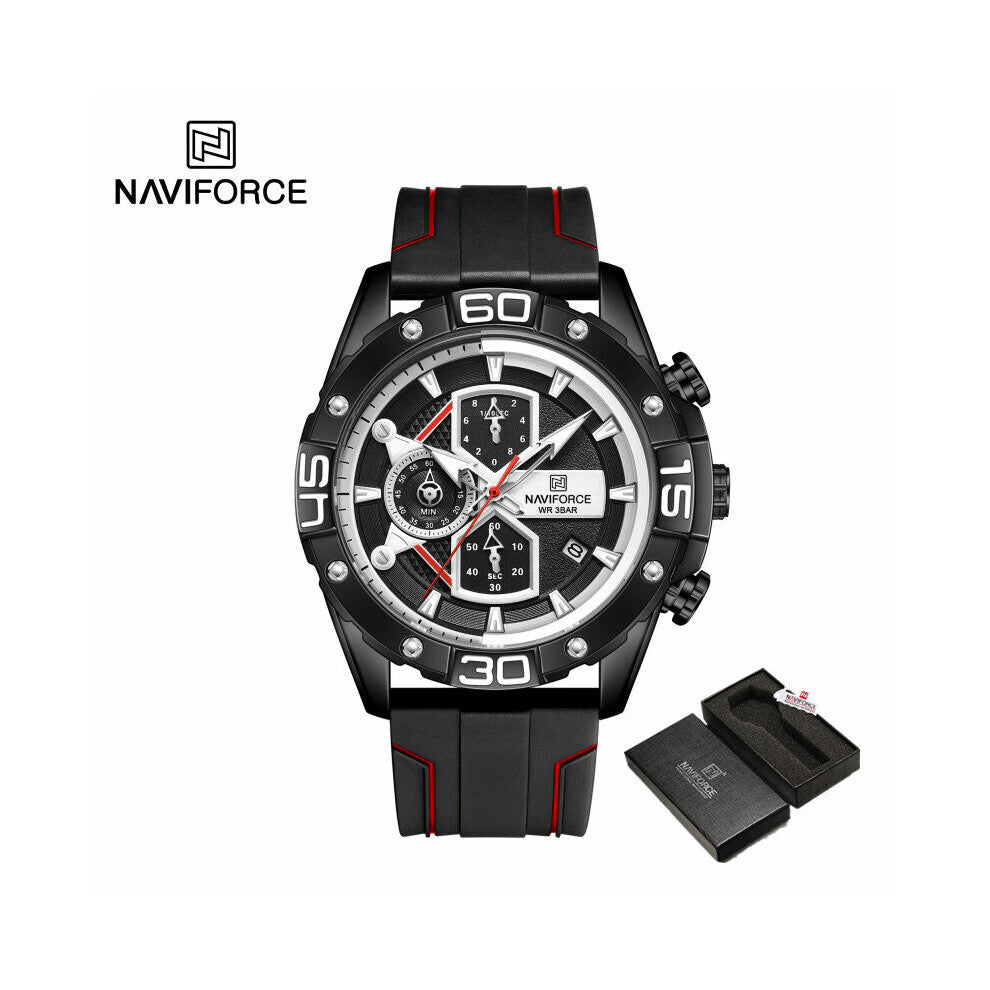 Mens Multi-Function Watches Quartz Waterproof Silicone Strap Wristwatch Military Date Clock Relogio Masculino