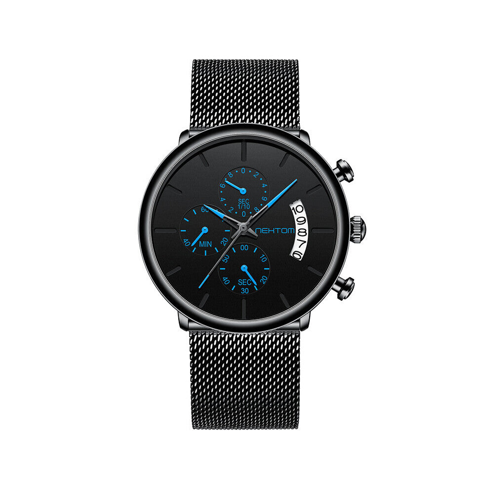 Men's Quartz Watch Chronograph Sport Men Watches Top Full Steel Waterproof Clock Male Wristwatch