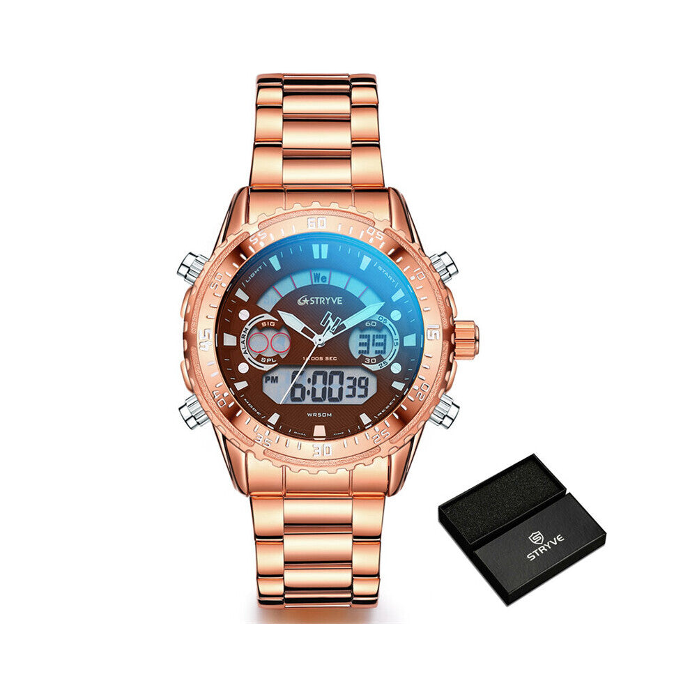 Men Watches Stainless Steel Sport Watch Waterproof Men Military Digital Quartz Wristwatch Relogio Masculino