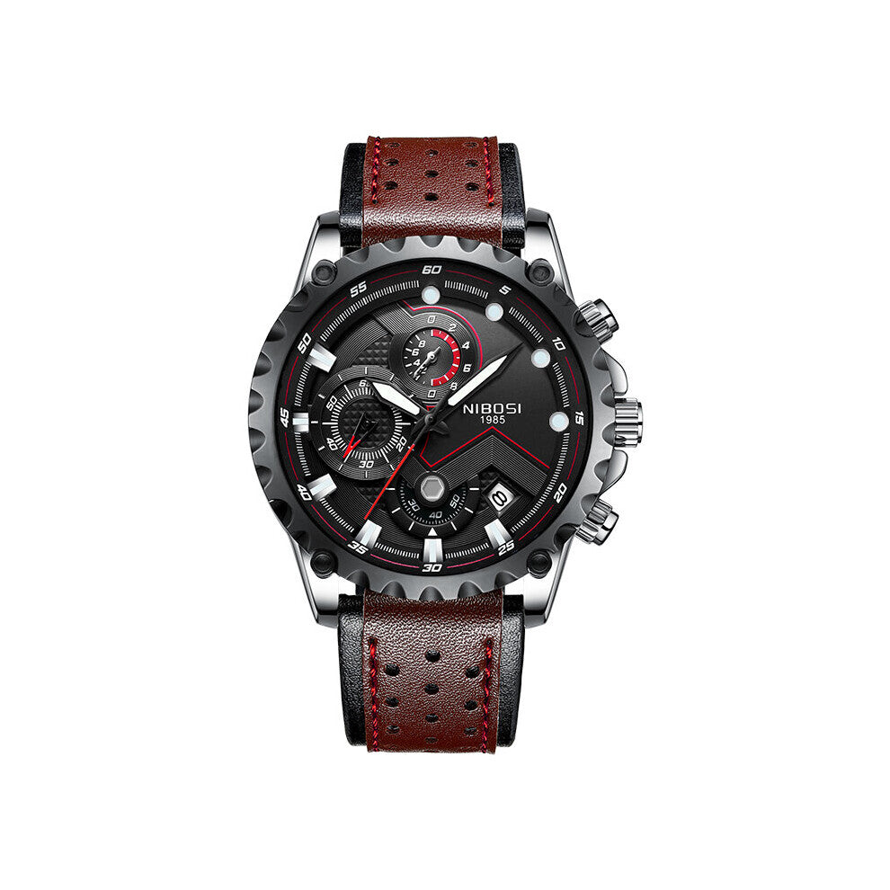 Leather Watch Men Top Top Sports-Outdoor Watches Men Waterproof Military Quartz Wristwatch Relogios