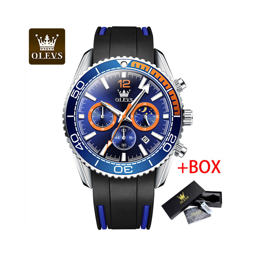Mens Watches Top Silicone Sports Watch Men Chronograph Quartz Man Clock Waterproof Relogio Masculino