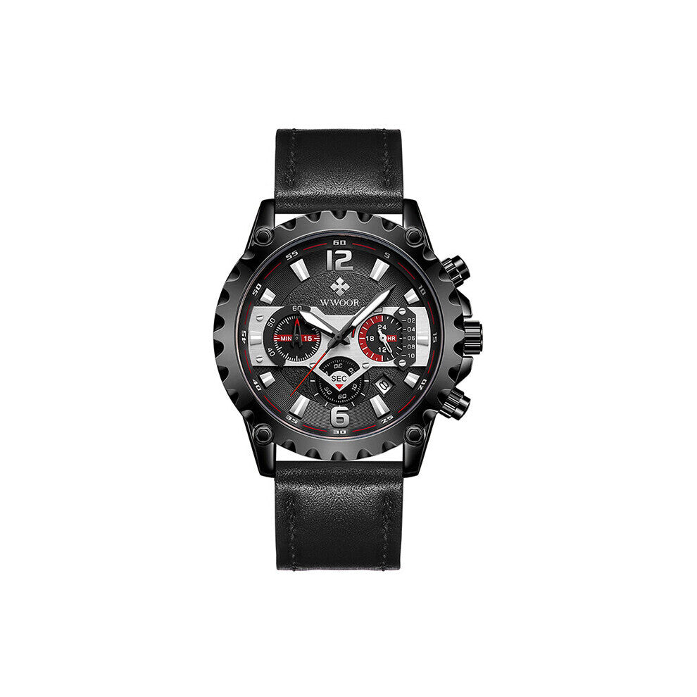 Relojes Hombre Military Men Watches Top Leather Waterproof Date Wristwatch Man Sport Chronograph