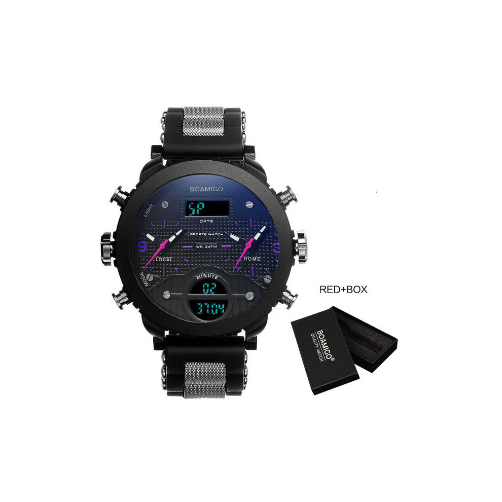 3 Time Zone Military Sports Watches LED Digital Quartz Wristwatches erkek kol satleri relogio masculino