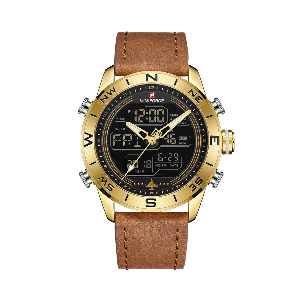 Men Watches Top Leather Sports Wrist Watch Men Waterproof Military Quartz Digital Clock relogio masculino