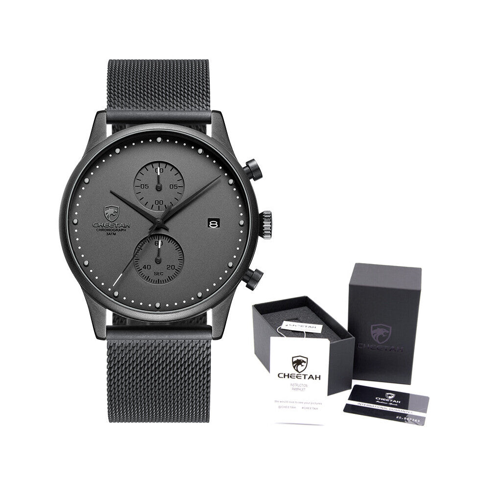 Watches Men with Stainless Steel Band Top Waterproof Quartz Mens Watch Sport Chronograph Clock Relogio Masculino