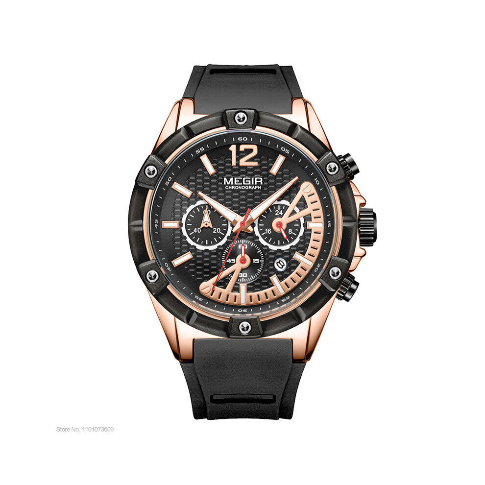 Army Sports Waterproof Quartz Wrist Watches for Men Silicone Stopwatch Relojios Masculinos Clock Luminous 2083GBE-2