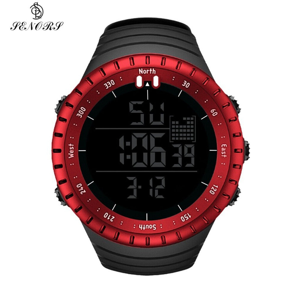 SENORS Outdoor Men Watches Sport Digital Woman Military Watch Male Watch Wristwatch Silicone Strap LED Clock Electronic