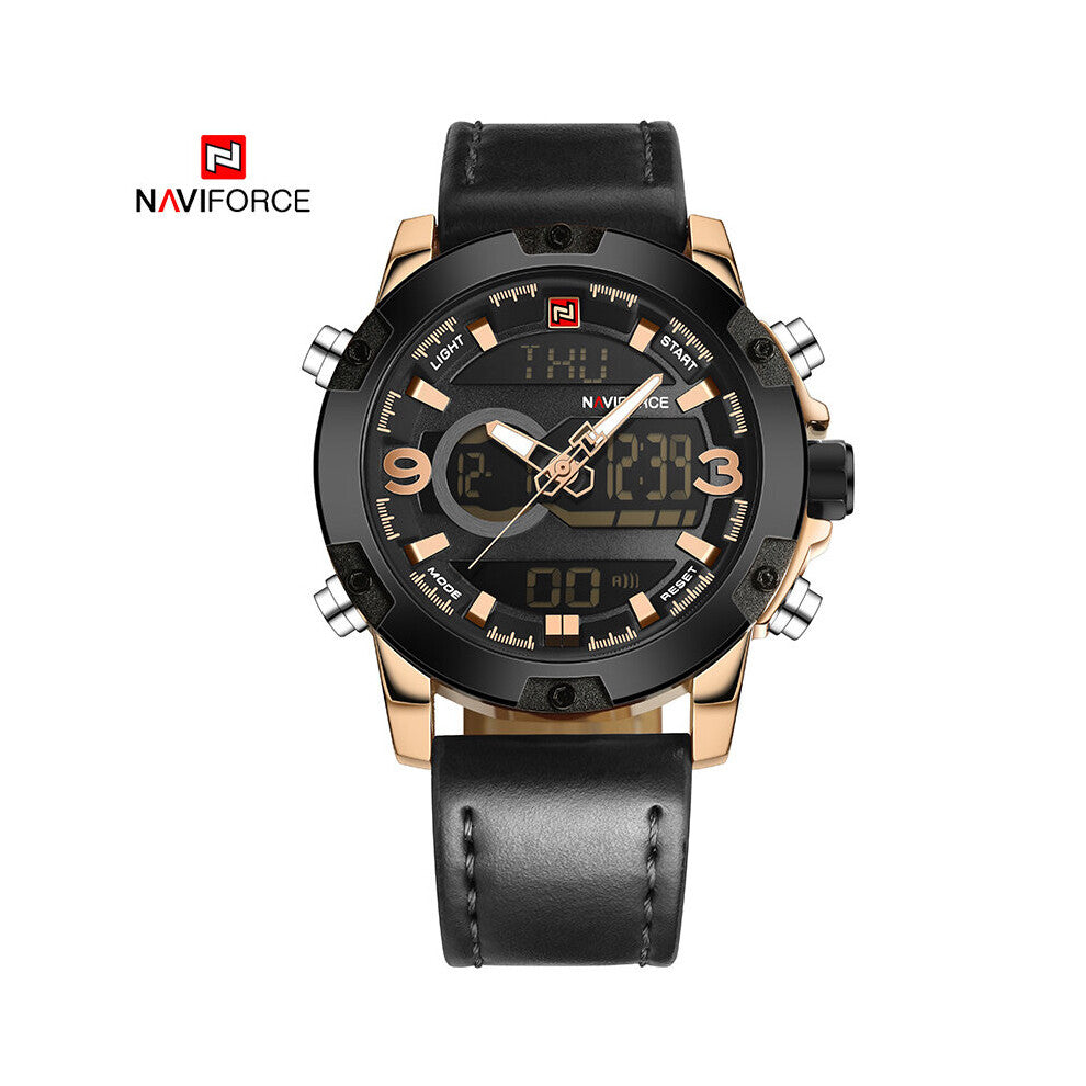 Casual Sport Watch for Men Waterproof Luminous Digital Leather Wrist Watch Dual Time Alarm Clock Men Relogio Masculino