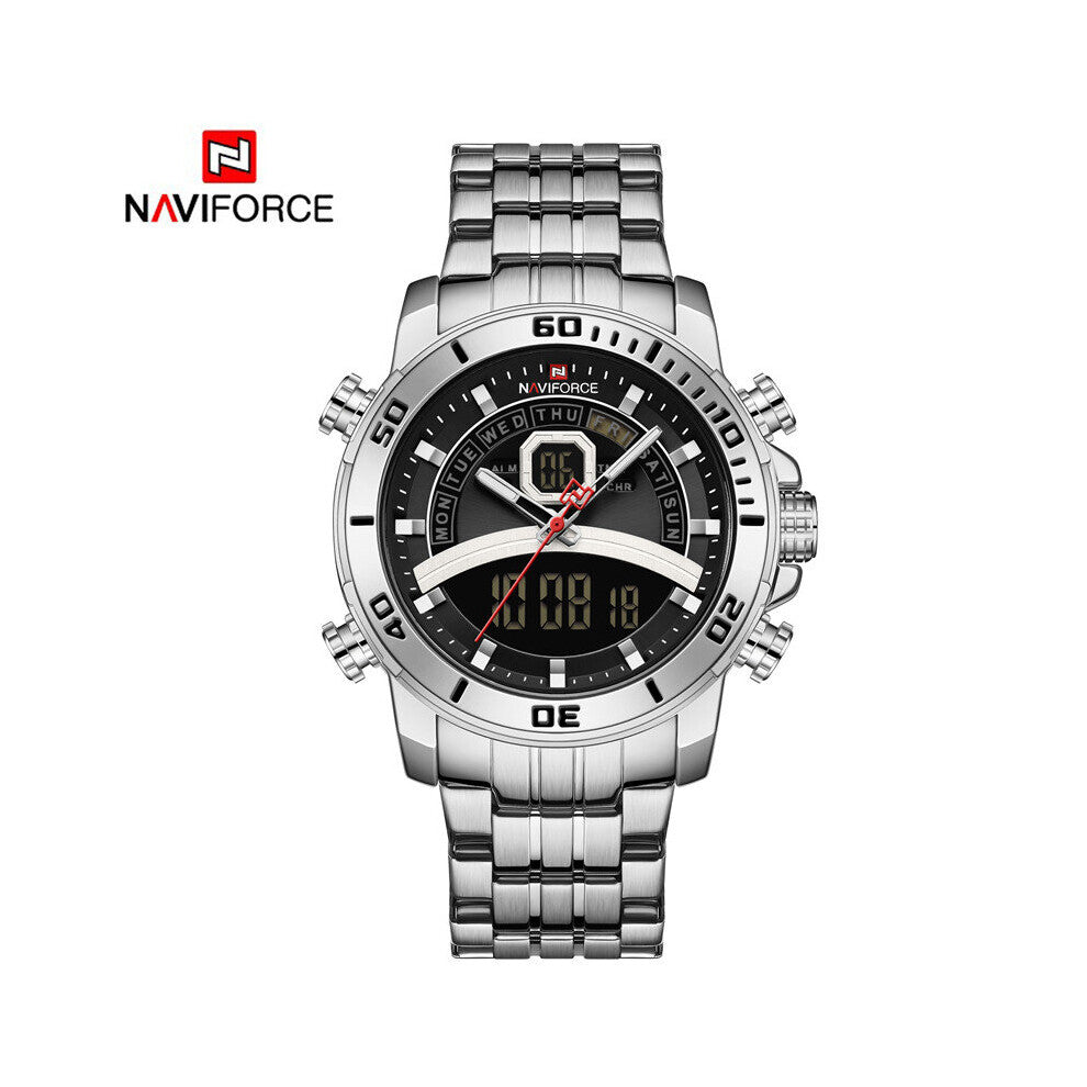 Men Quartz Analog Wristwatches Casual Led Display Luminous Watches Waterproof Shock Resistant Male Watch