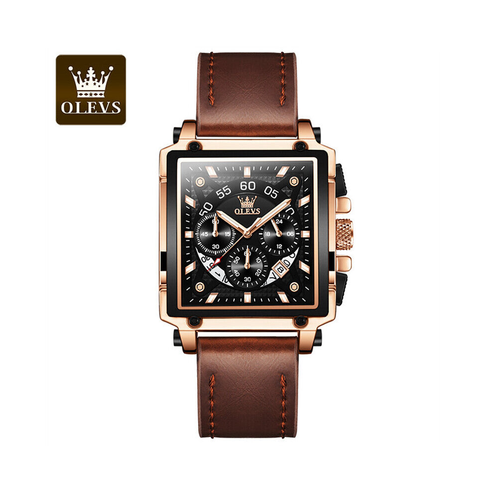 Top Mens Chronograph Quartz Watches Business Dress Luminous Waterproof Wristwatch Men Sports Watch for Men