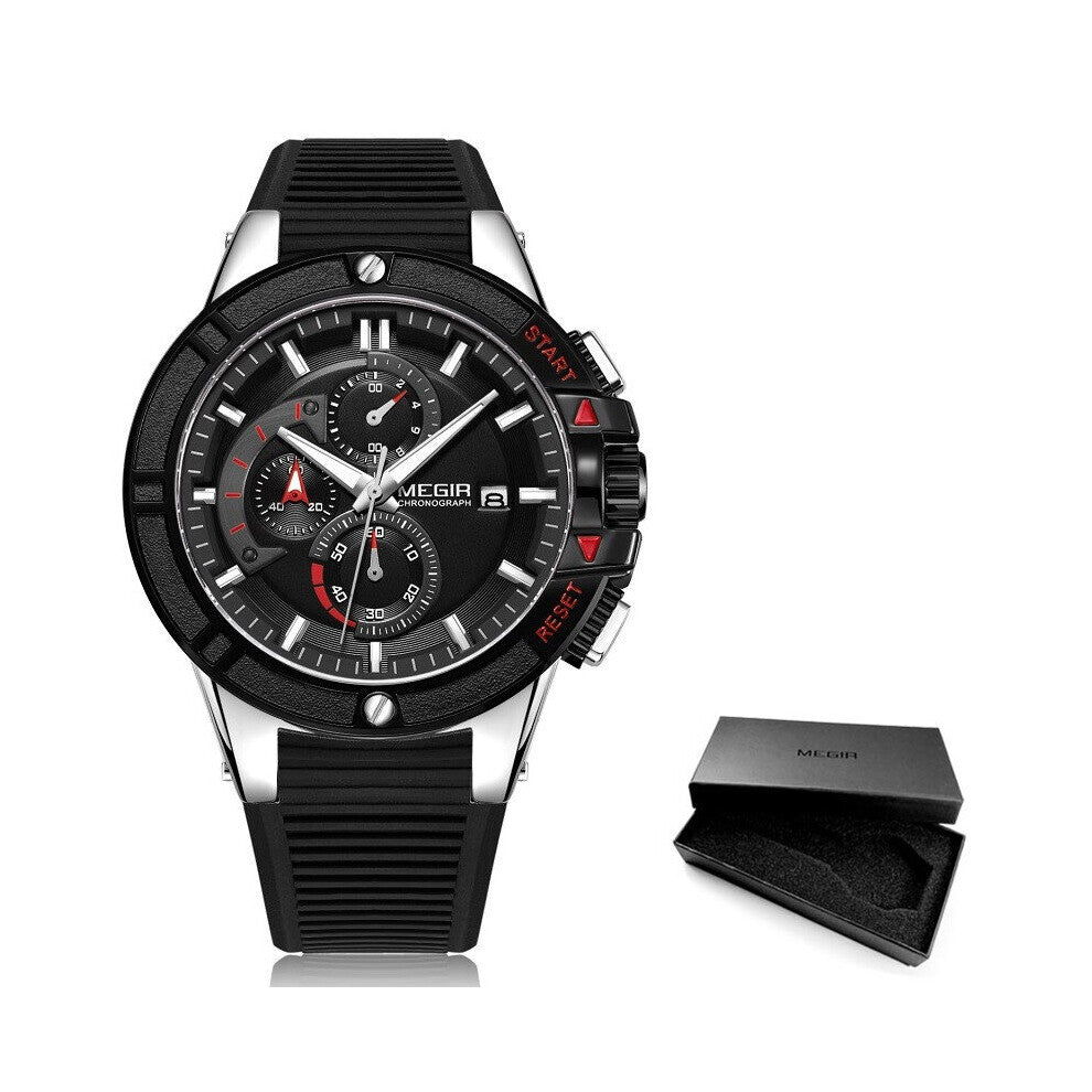 Watch Men Silicone Chronograph Quartz Men Watches Clock Hour Relogio Militar Reloj Hombre Relogio Masculino 2095