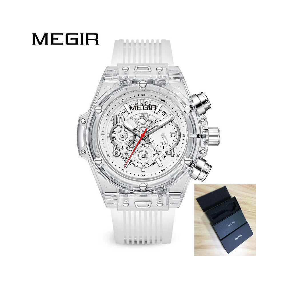 Watches Men Sport Quartz Chronograph Wristwatches Silicone Clock Luminous Date Watch Relogio Masculino 8108