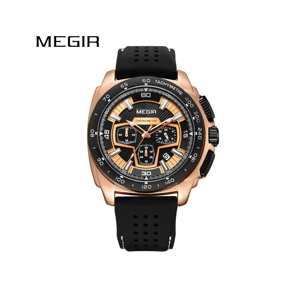 Chronograph Men Sport Watch Silicone Army Military Watches Relogio Masculino Quartz Wrist Watch Clock Men 2056
