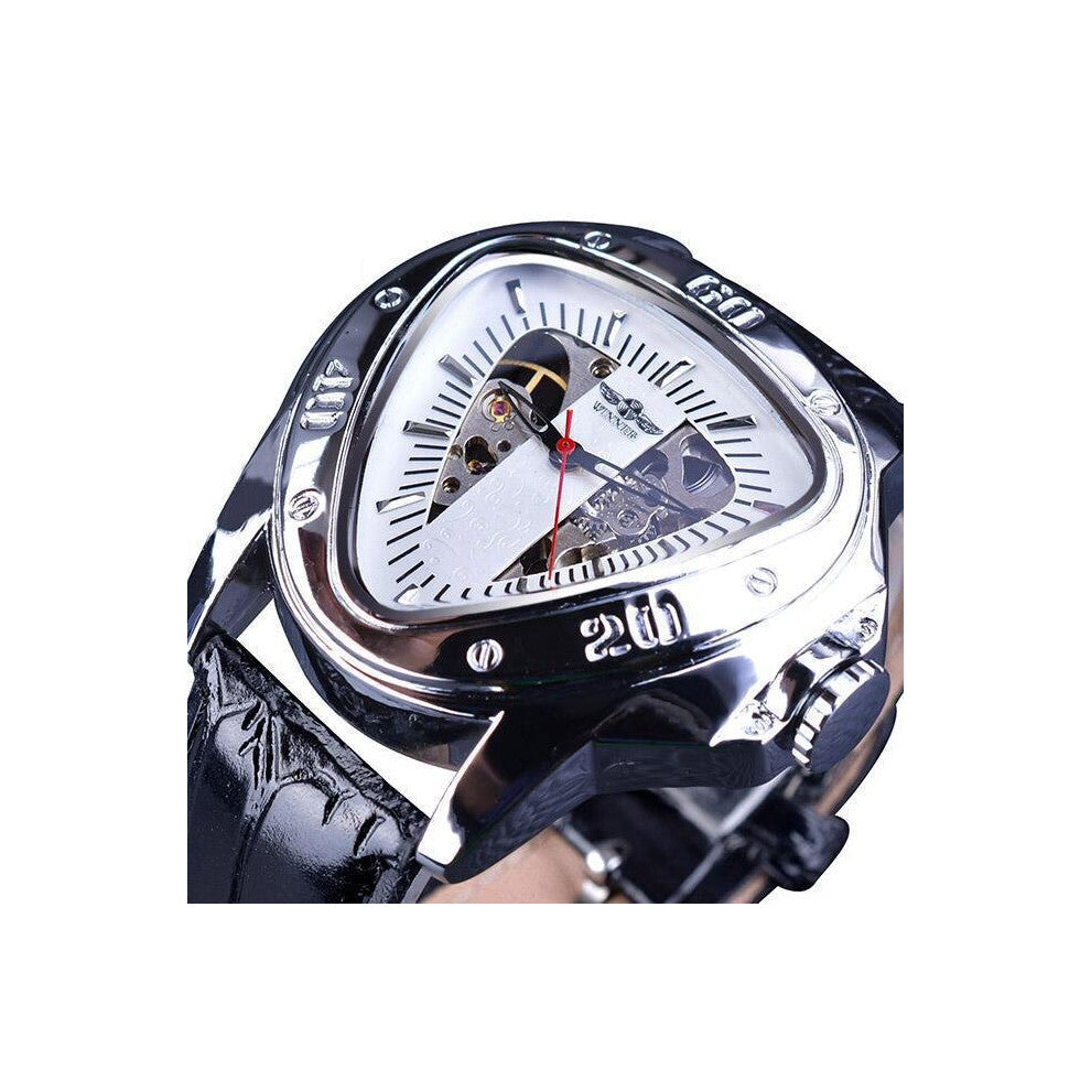 Triangle Golden Skeleton Movement Mysterious Men Automatic Mechanical Wrist Watches Top