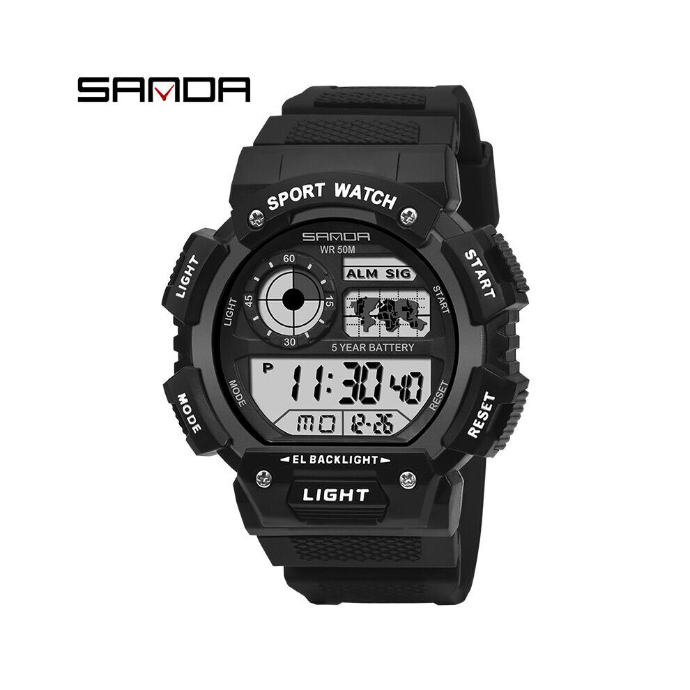 Men Electronic Watch Luminous Waterproof Multifunctional Outdoor Sports Mens Watches Military Watch Relogio Masculino 6009