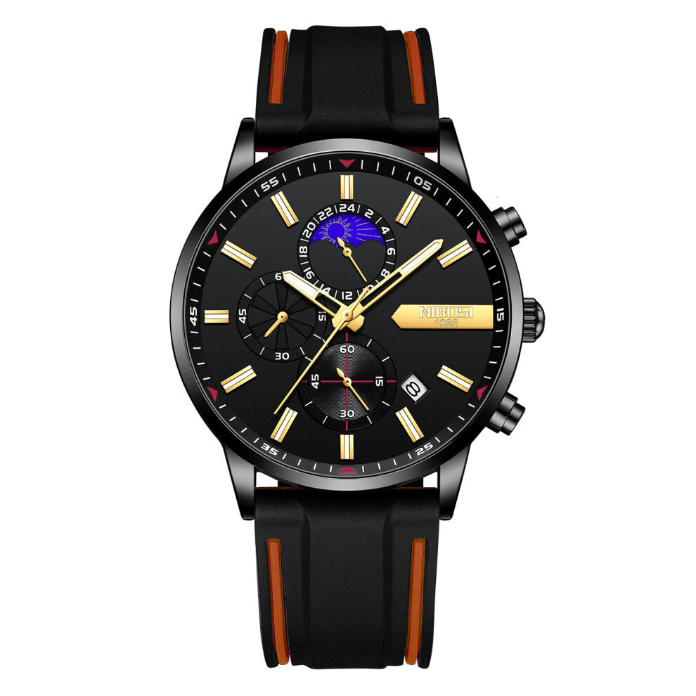 Relogios Mascoulino Chronograph Men Watches Waterproof Silione Band