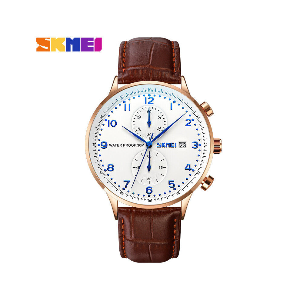 Mens Watches Top Leather Casual Quartz Watch Men's Sport Waterproof Clock Male Watch Relogio Masculino