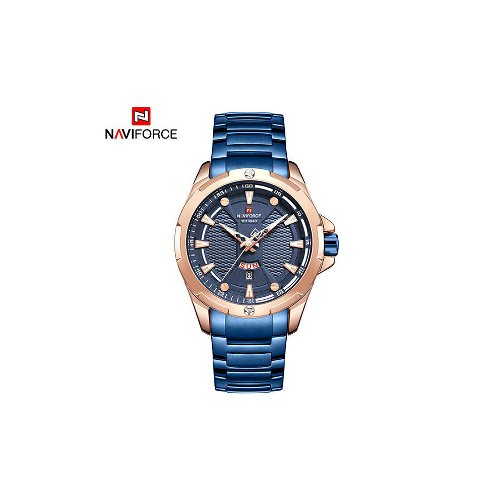 NAVIFROCE Men's Watches Full Steel Business Wristwatch Waterproof Quartz Men Watch Male Clock Relogio Masculino