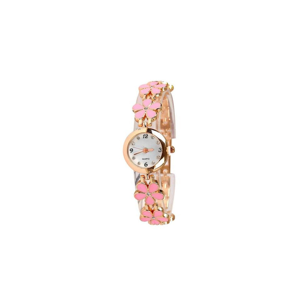 Watches Women Watches Rhinestone Flower Round Dial Analog Quartz Bracelet Watch Gift Ladies Vintage Bracelet Wristwatches