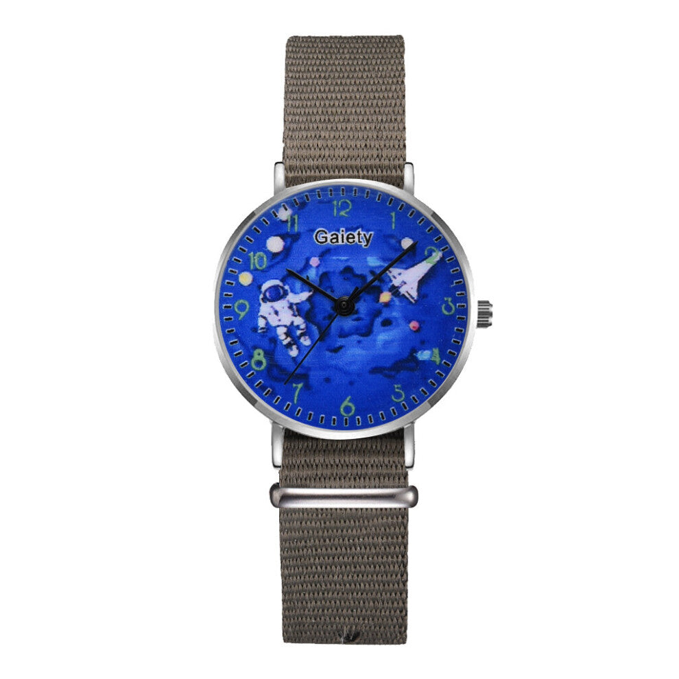 Women's Watches Mesh Knit Wrist band Watch Astronaut Dial Ladies Casual Clock Bracelet Watches Set relogio feminino