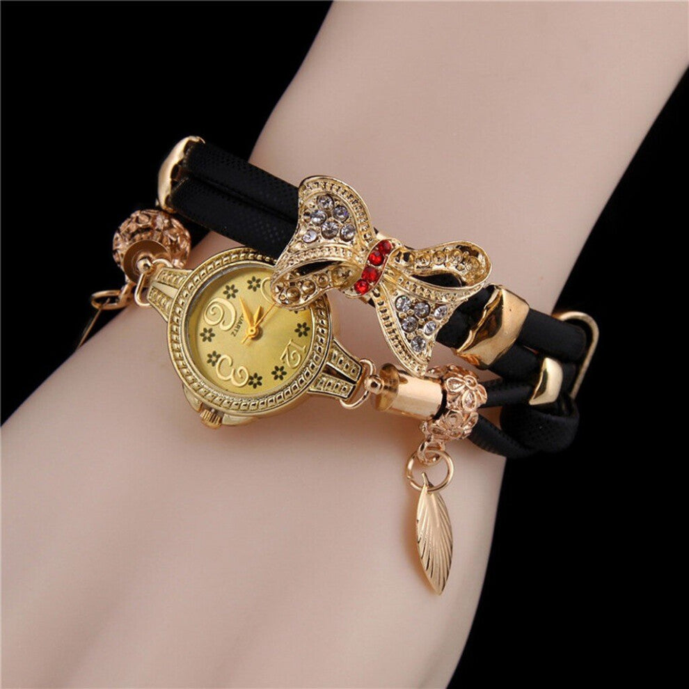 Women Lovely Wedding Quartz Watches Butterfly Retro Rhinestone Bracelet Watches Ladies Jewelry Gift Montre Femme