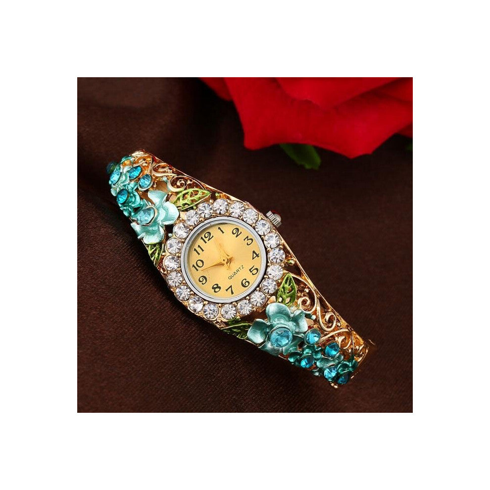 Women Watches Quartz Wristwatches Crystal Flower Bracelet Watch Female Reloj Digital Montre Femme