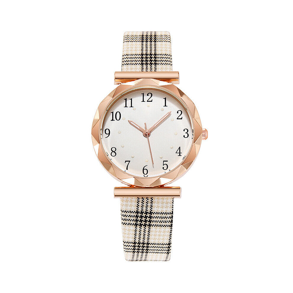 Women Rose Grid Watches Luminous Ladies Wrist Watches Women Small Leather Strap Bracelet Watch Relogio Feminino