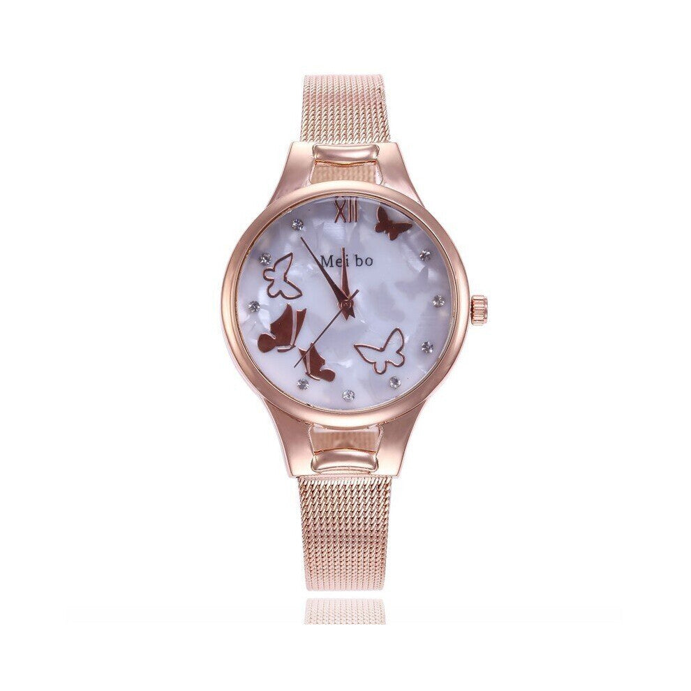 Khorasan Top Silver Watches Women Stainless Steel Mesh Strap Casual Quartz Bracelet Watch Relogio Feminino