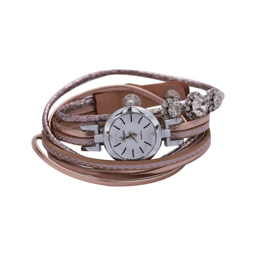 Duoya Bracelet Watches For Women Crystal Clock Quartz Watch Ladies Vintage Creative Wristwatches, D207