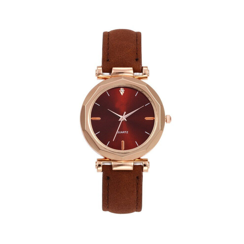Women Watch Rhinestone Women Leather Casual Watch Analog Quartz Crystal Wristwatch Bracelet Watch Reloj