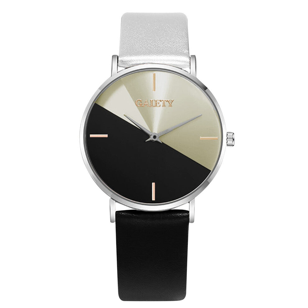 Two-color Watch Women Quartz Watches Ladies Creative Leather Strap Bracelet Watch Female Clock Relogio Feminino