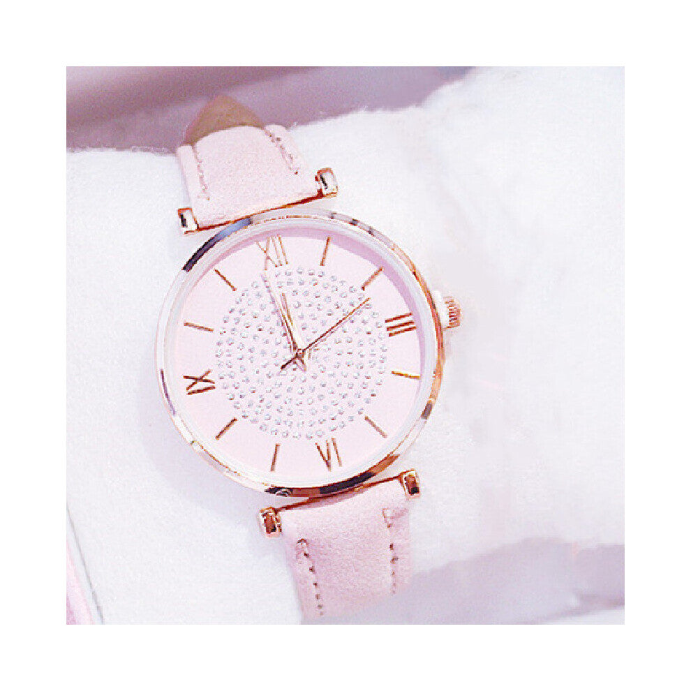 Starry Sky Women Watch Pink Leather Ladies Bracelet Watch Quartz Wristwatches Casual Female Clocks Relogio Feminino