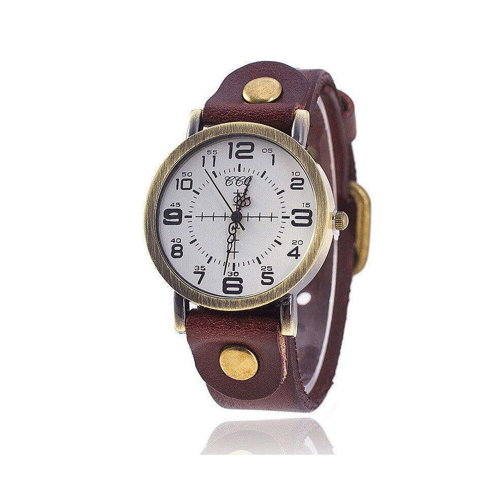 Leather Bracelet Watch Casual Vintage Women Quartz Wristwatches Relogio Feminino