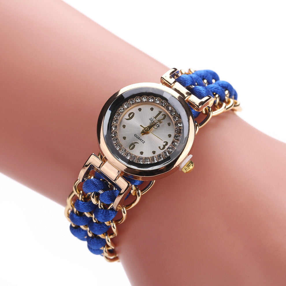Women Bracelet Watch Quartz Wristwatch Dress Wrist Watch Clock Causal Girl Watches Woven Rope Watch Women