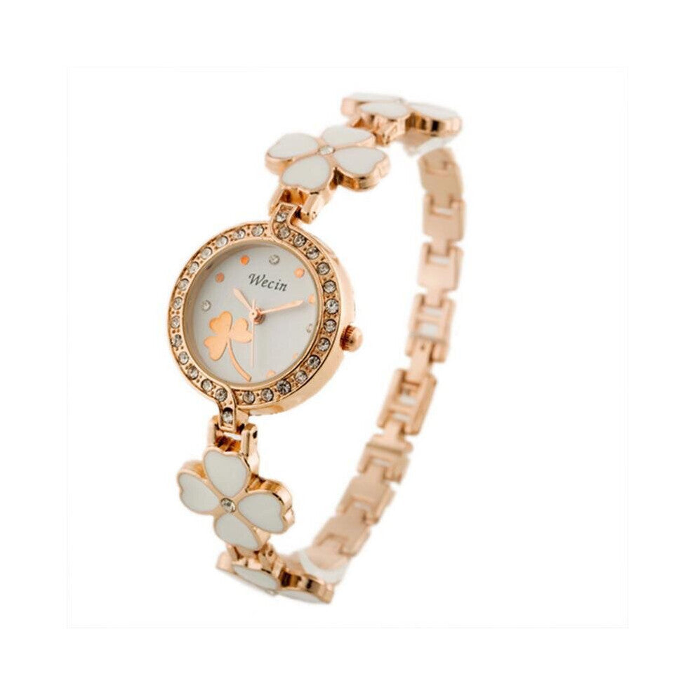 Women Lady Quartz Bracelet Watches Stainless Steel Alloy Watch Rose Round Wristwatch Ladies Hand Casual