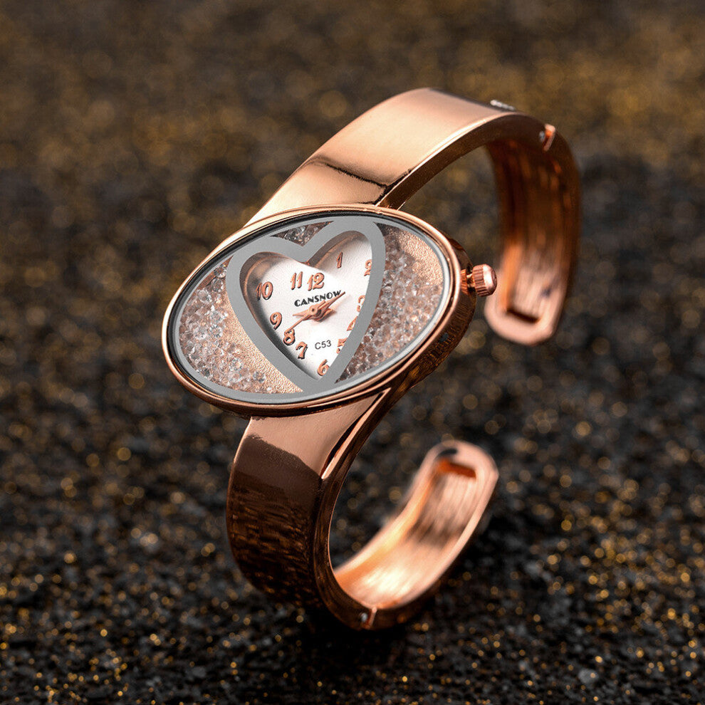 Women's Bracelet Watches Top Heart Shaped Quartz Watch Women Rose Wrist Watch Female Clock Relogio
