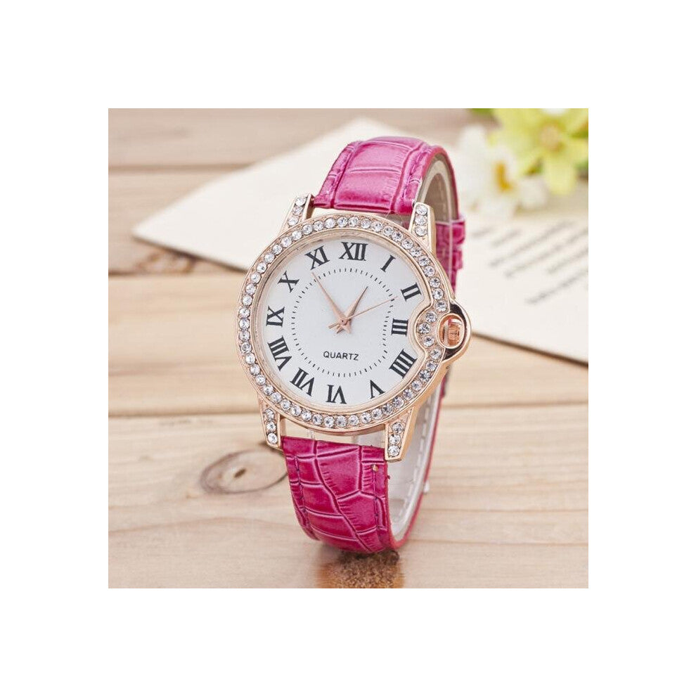 Women Watches Time Faux Leather Analog Strass Diamond Clock Dial Wrist Watch Female Bracelet Watch Rel?gio Feminino