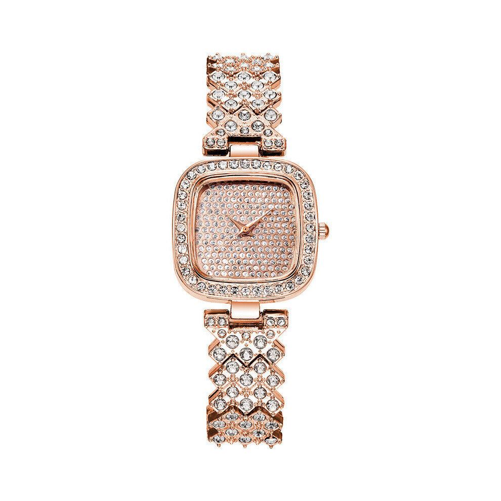 Gift Set Women's Wristwatch Watch For Women Dress Rose Square Lover Bracelet Watches Quartz Clock