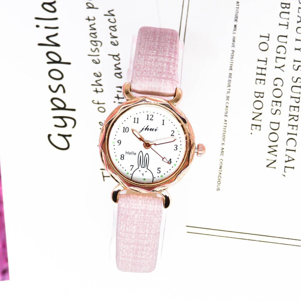 Top Casual Watches For Women Unique Bracelet Watch Set Leather Pink Ladies Clock Montre Femme