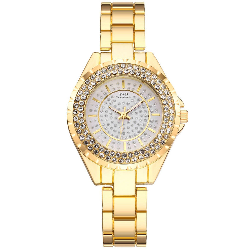 Women Watch Casual Stainless Steel Band Bracelet Watch Women Diamonds Rhinestone Quartz Wristwatches Montre