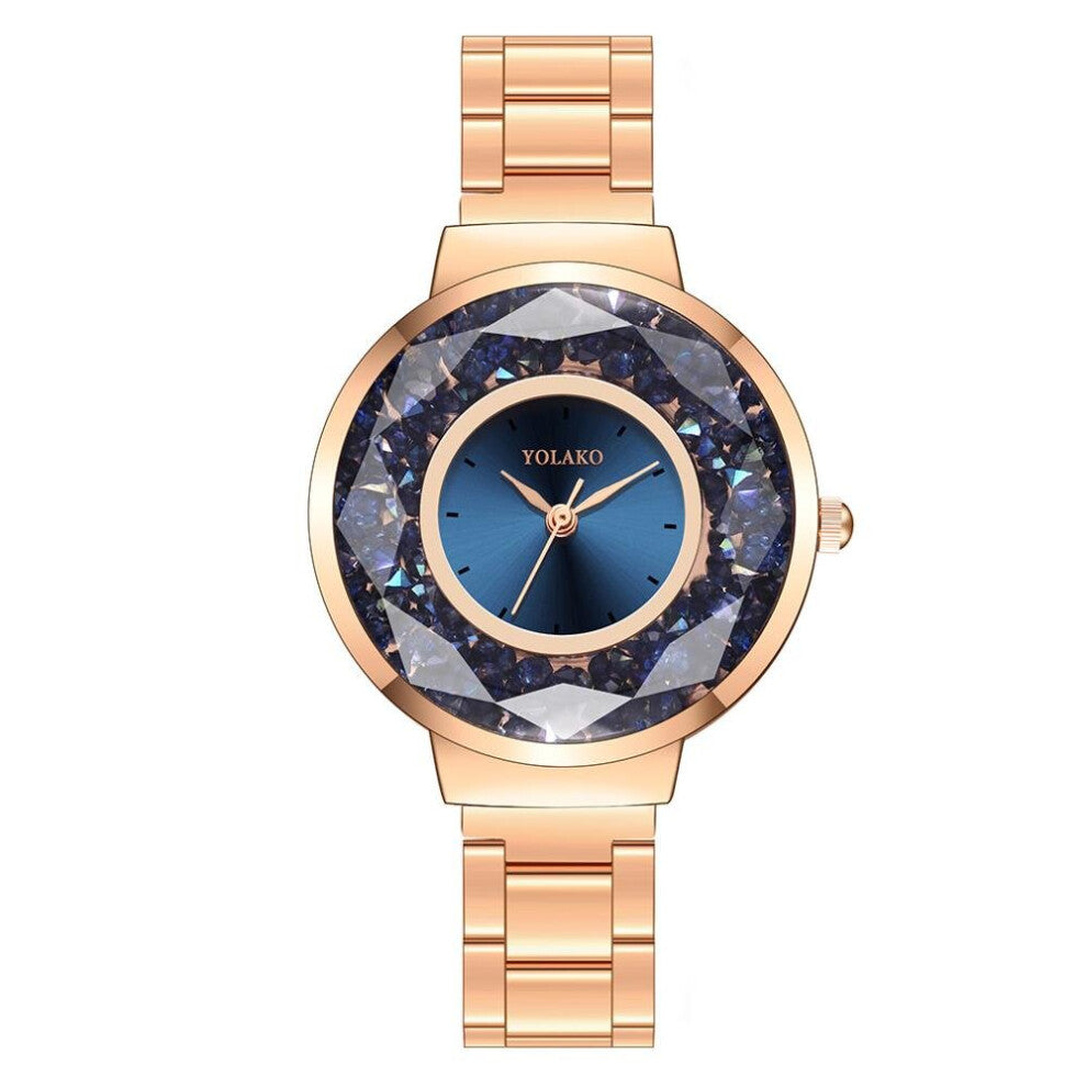 Ladies Watches Rose Women Stainless Steel Rhinestone Quartz Wrist Watch Bracelet Watches Zegarek Damski