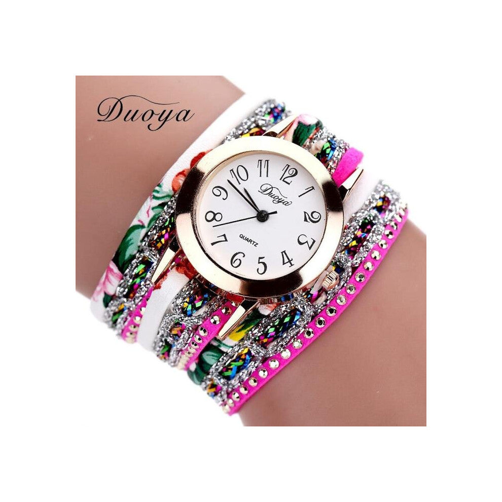 Watches Women Quartz Watch Bracelet Flower Gemstone Wristwatch Casual Bracelet Watch Valentine