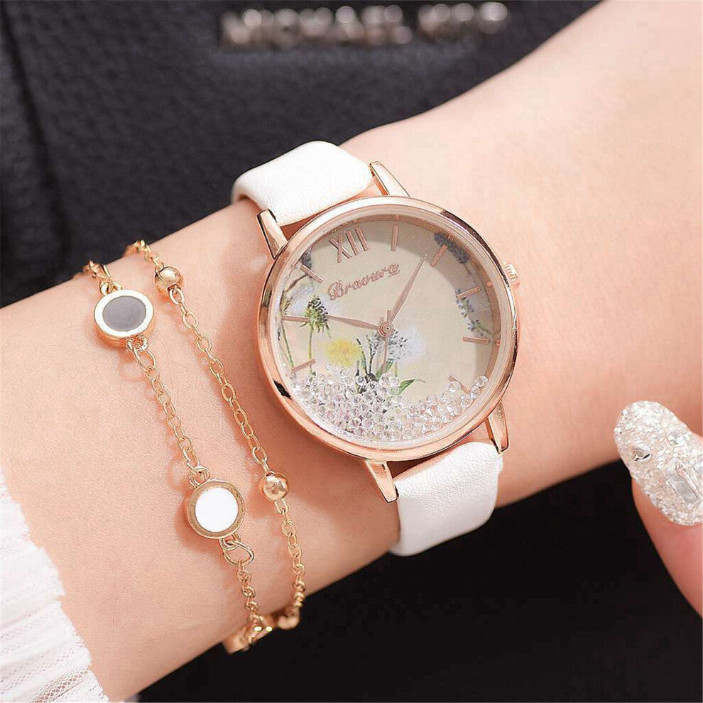 Silicon Watch Strap Ladies Quartz Watch Set Casual Small Bracelet Watch Set