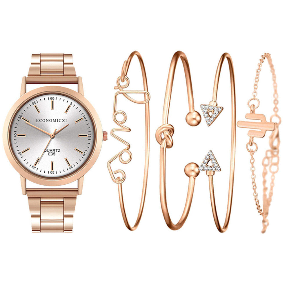 Bracelet Sets Quartz Watches Romantic Bracelet Watch Stainless Steel Band Watch Quartz Wristwatch Women Clock