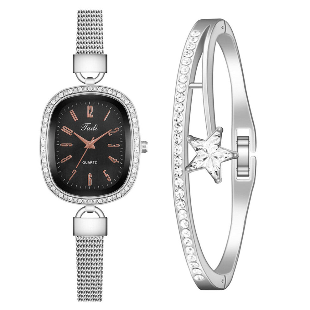 Women's Watches Bracelet Set Women's Bracelet Watches Crystal Stainless Steel Alloy Analog Quartz Wristwatch 03*