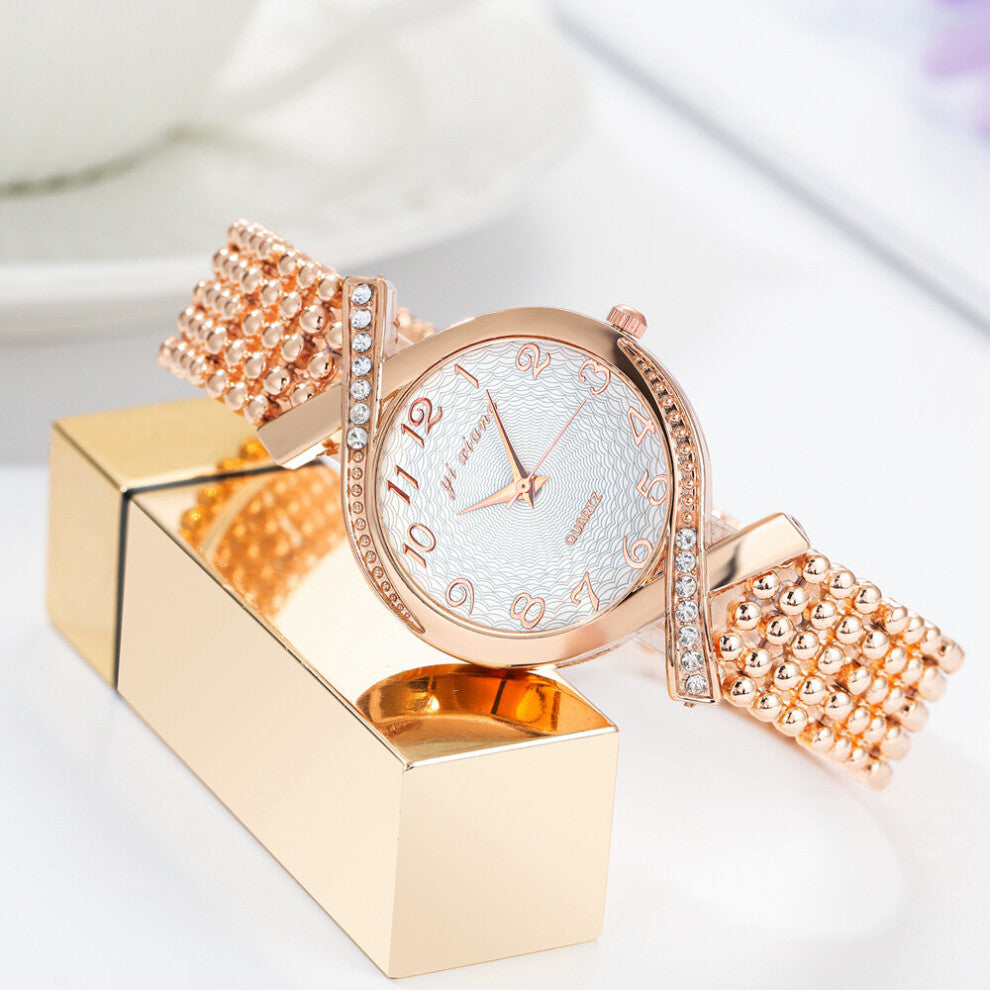 Rose Bracelet Watch For Women Crystal Dress Watches Quartz Ladies Wirstwatch Female Clock Gift